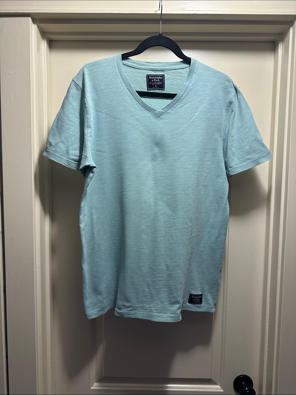 Abercrombie & Fitch Men's V-Neck Tee - Light Aqua